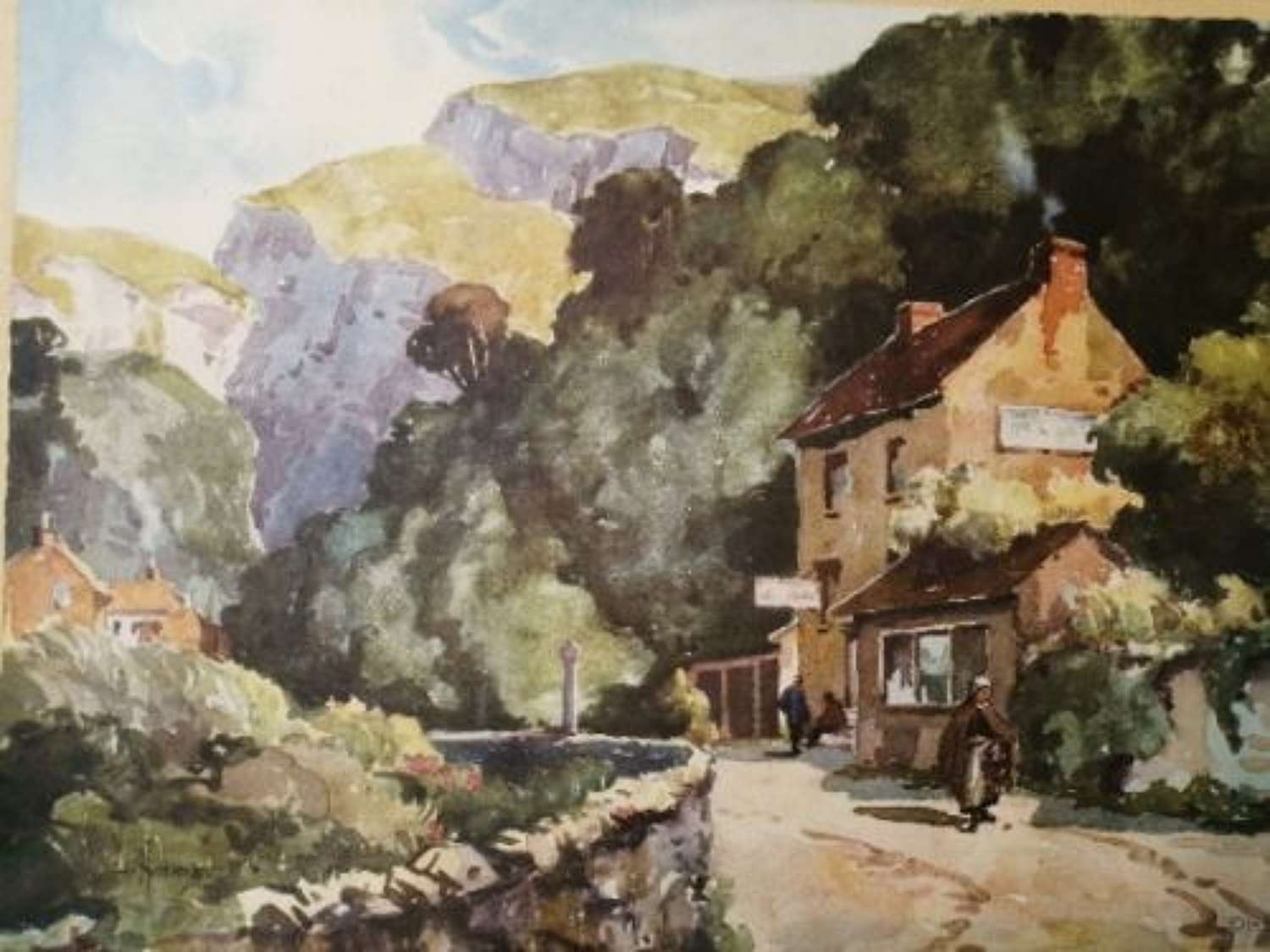 A William Hyams [1858-1952] Watercolour Of Cheddar Gorge