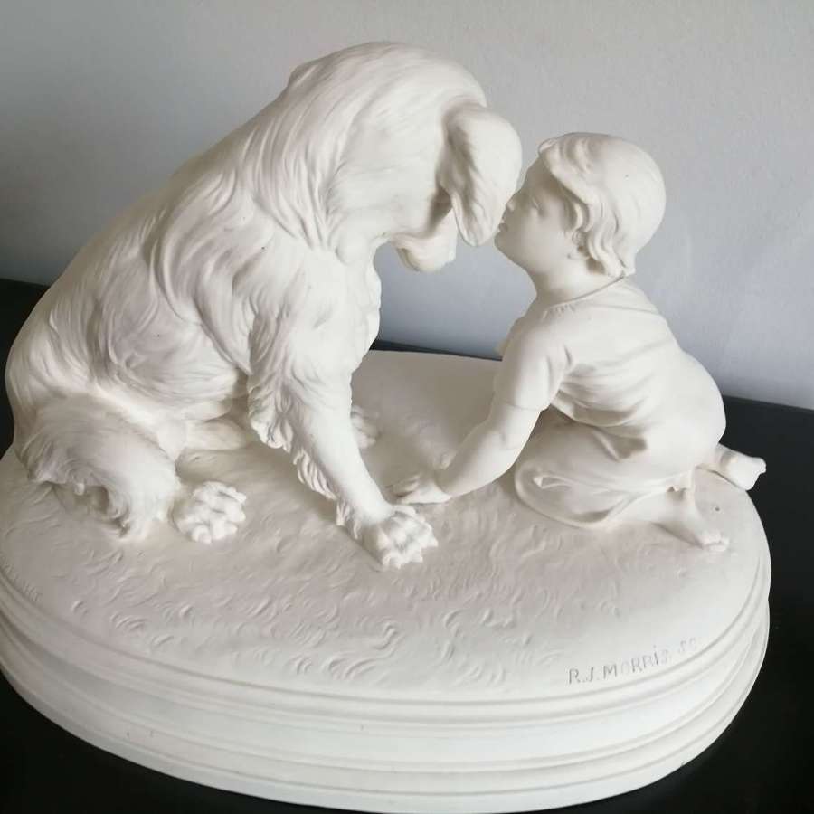 A Rare 19th Century Parianware Figure  Group  By Robinson & Leadbeater