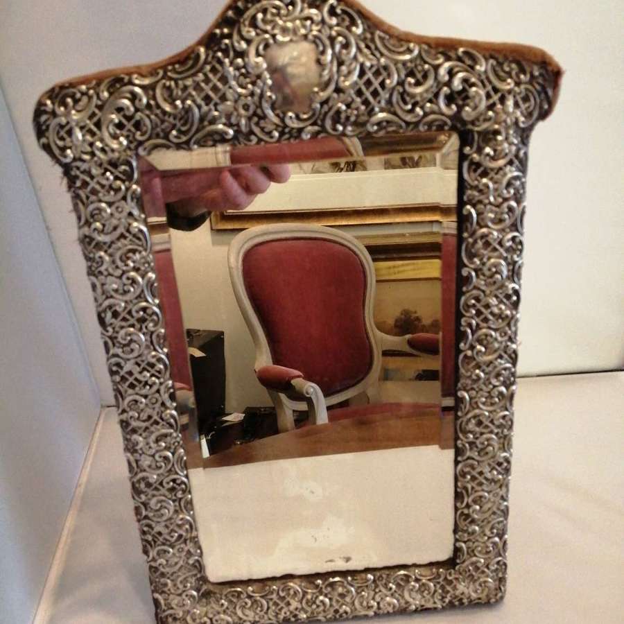 A Fine Quality Silver Easel Mirror