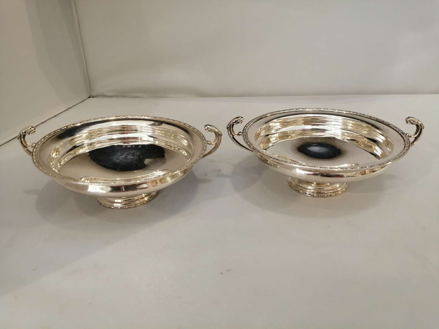 A Pair Of Art Deco Period Silver Low Tazzas