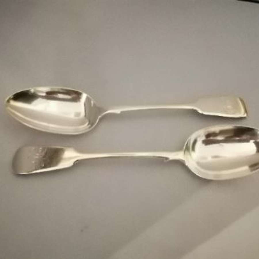 A Fine Pair Of Exeter Silver Tablespoons