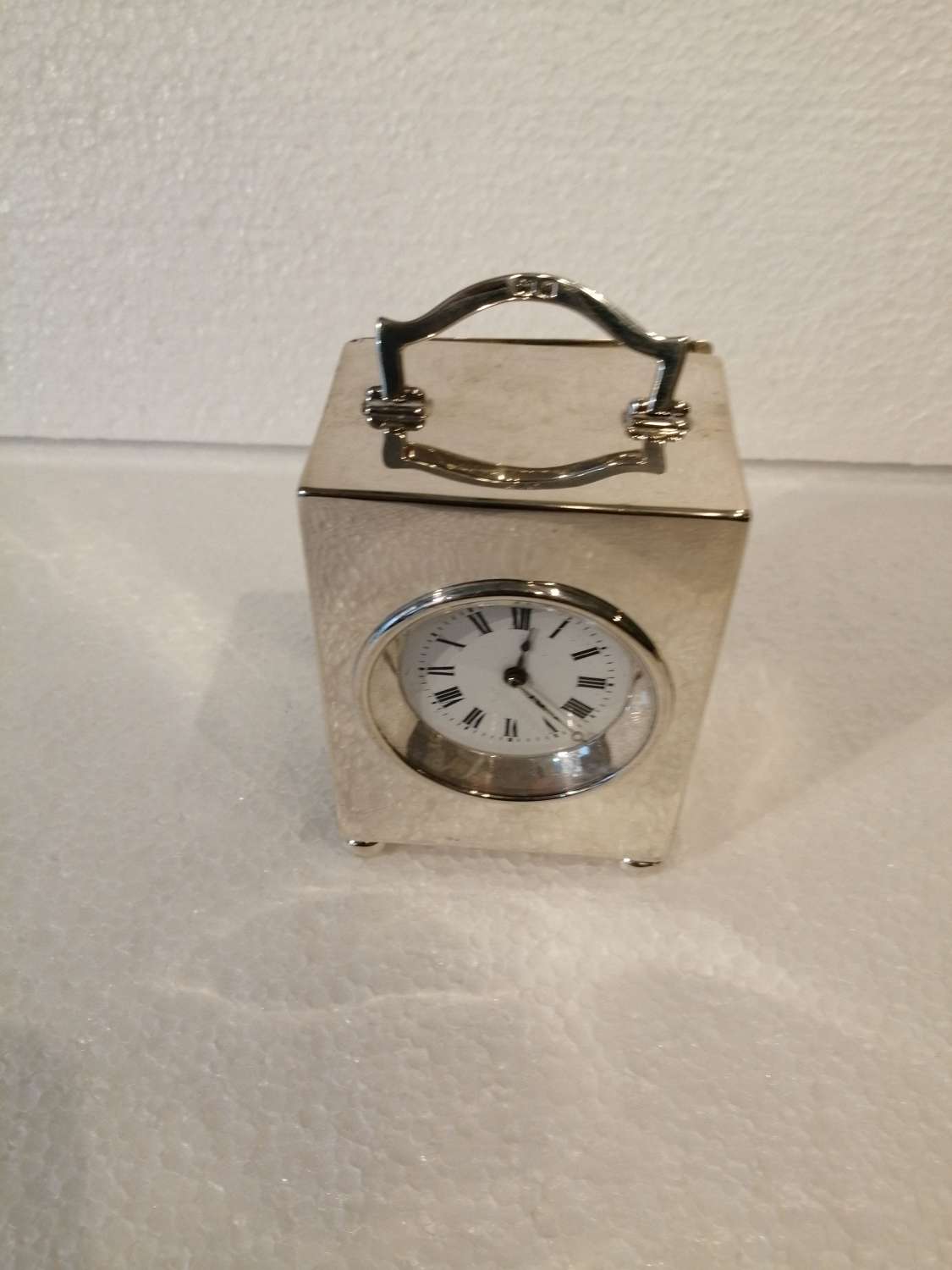 A George V silver boudoir timepiece