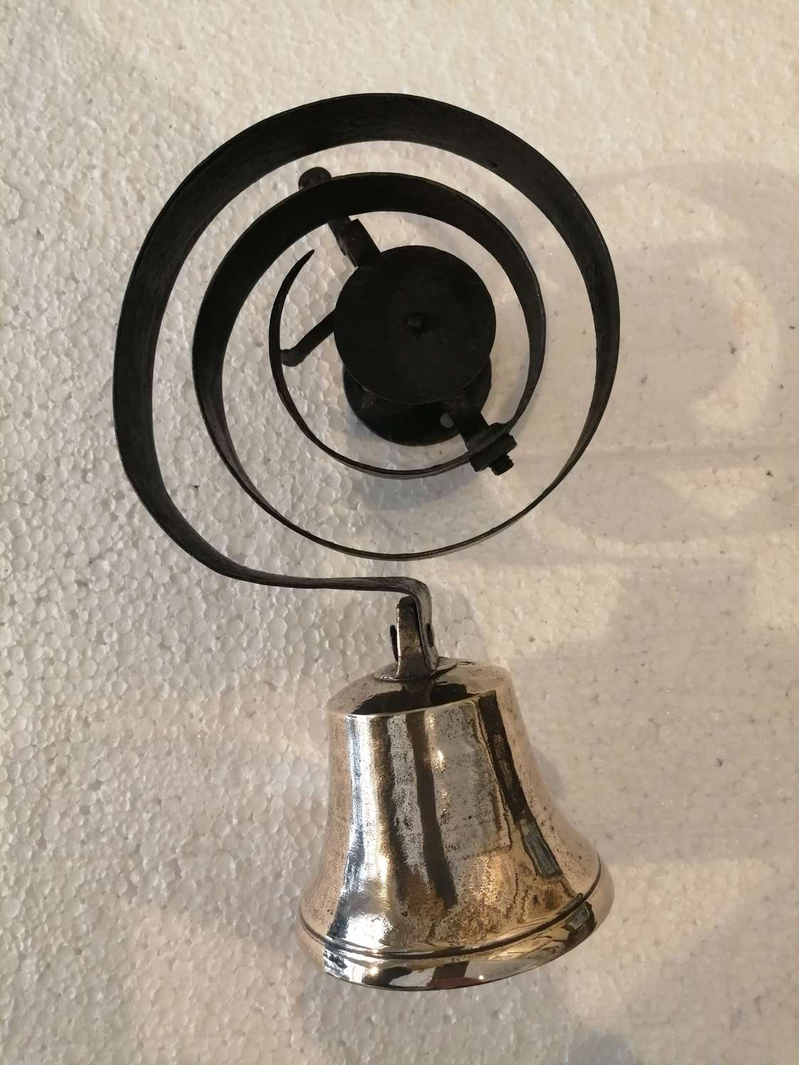 19th century brass & cast iron servants bell