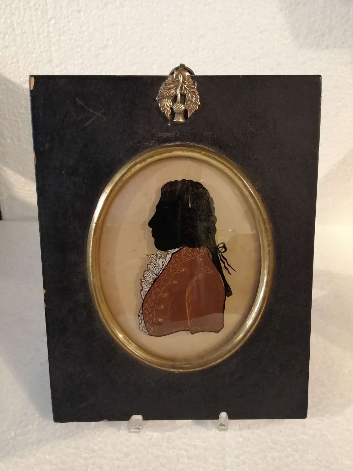 19th century reverse painting on glass of military interest