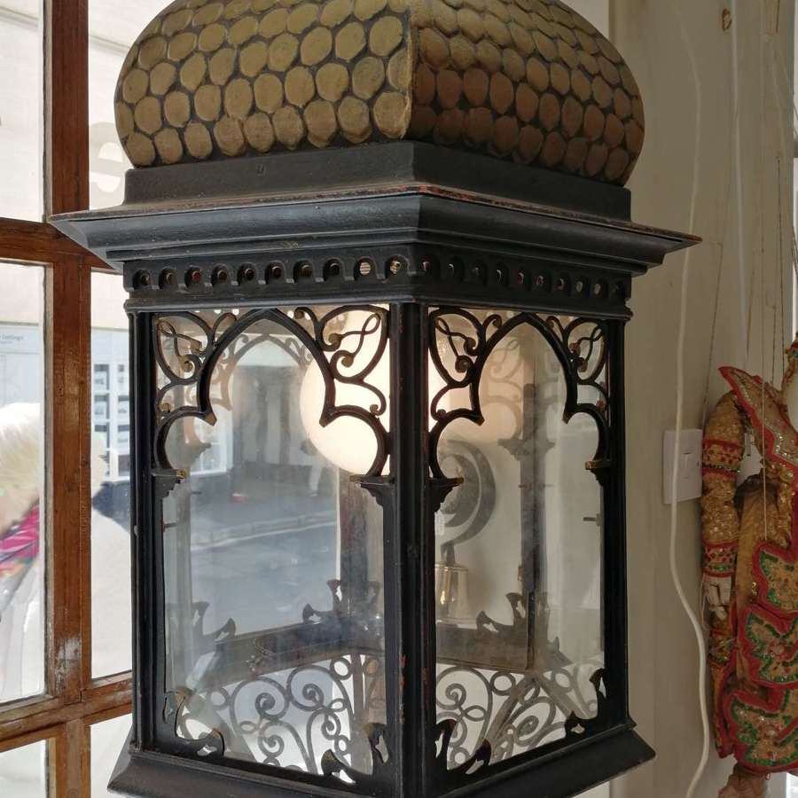 A 19th century cast iron lantern of Moorish influence