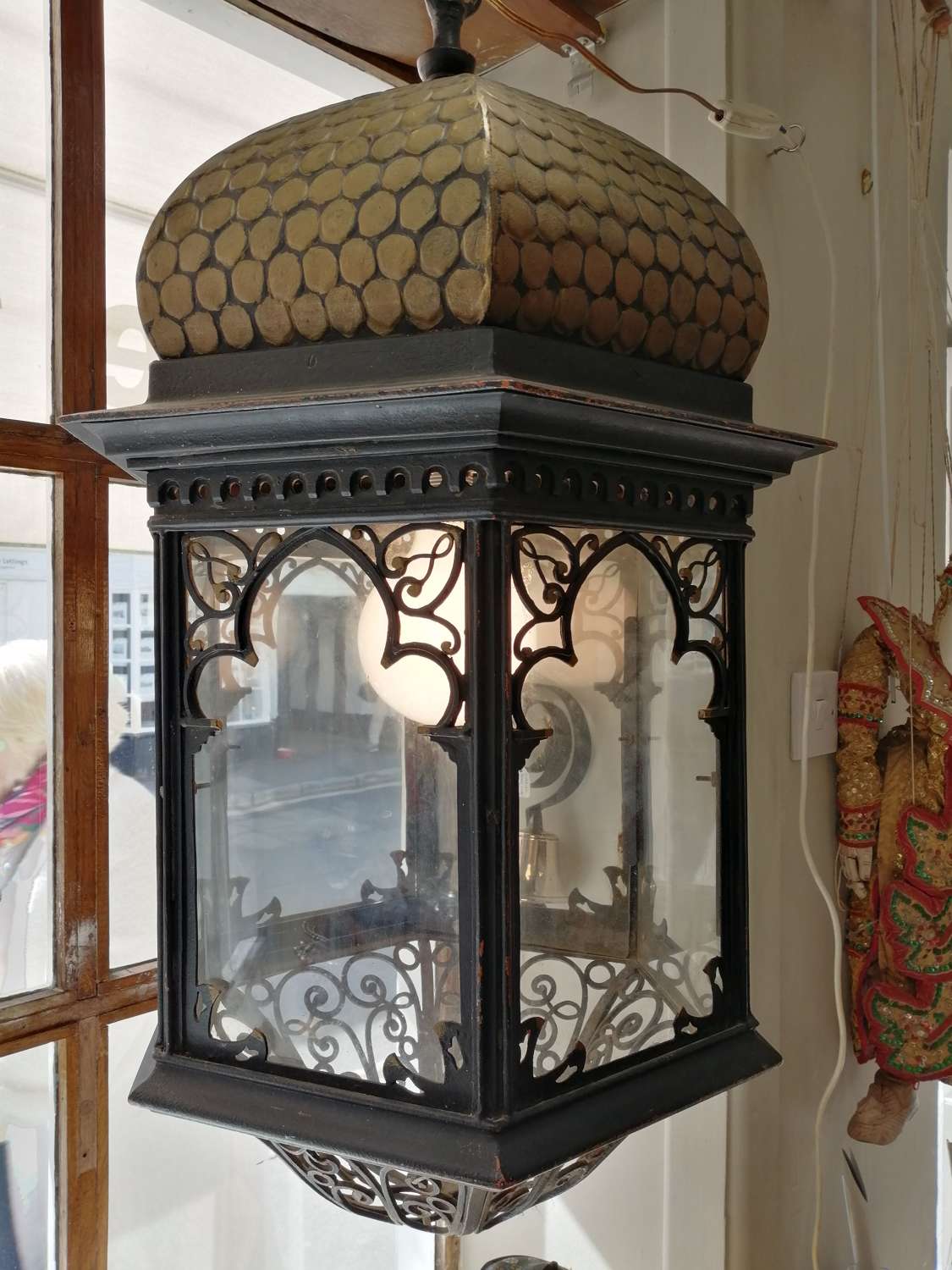 A 19th century cast iron lantern of Moorish influence