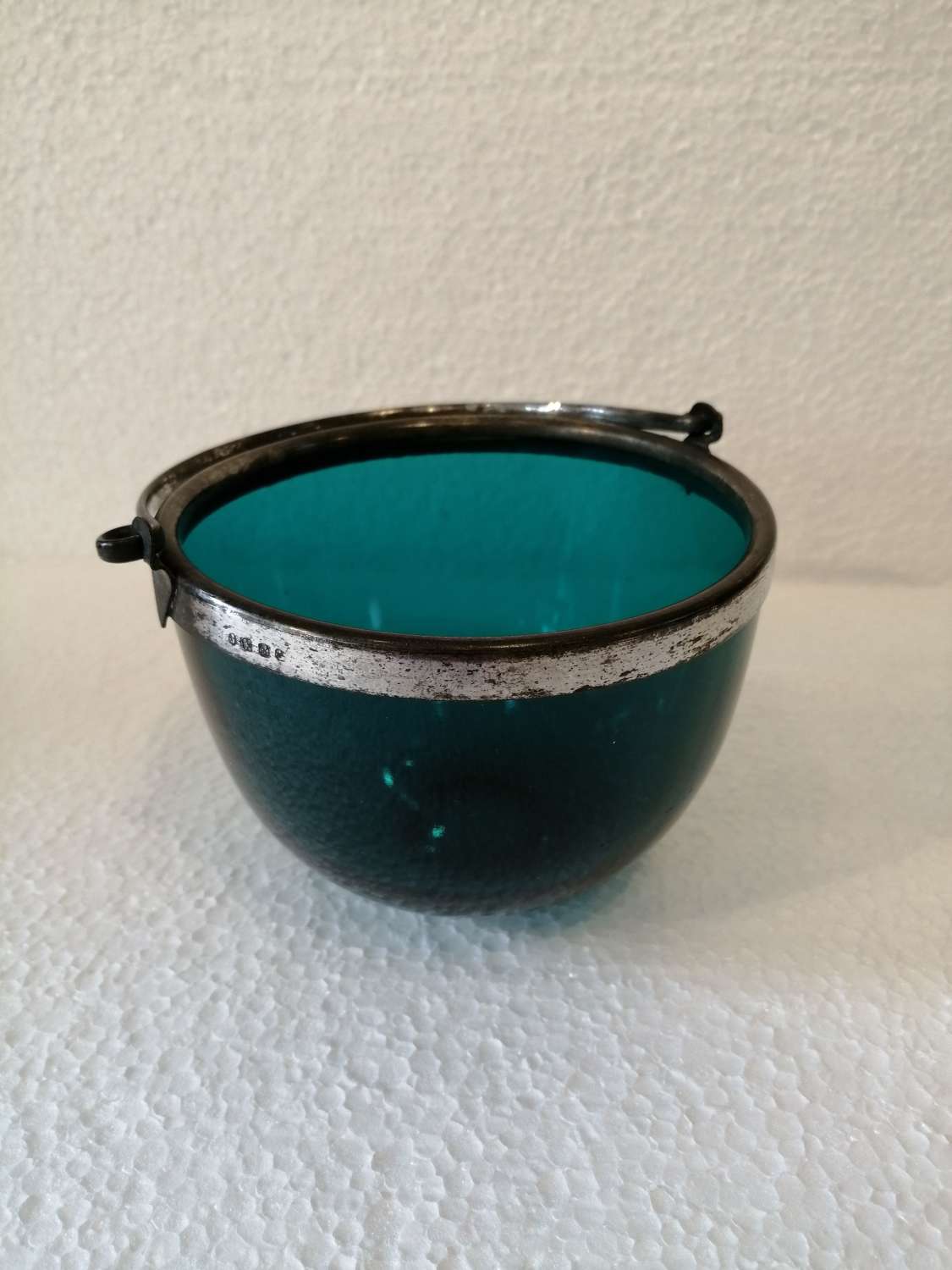 A 19th century peacock blue finger bowl