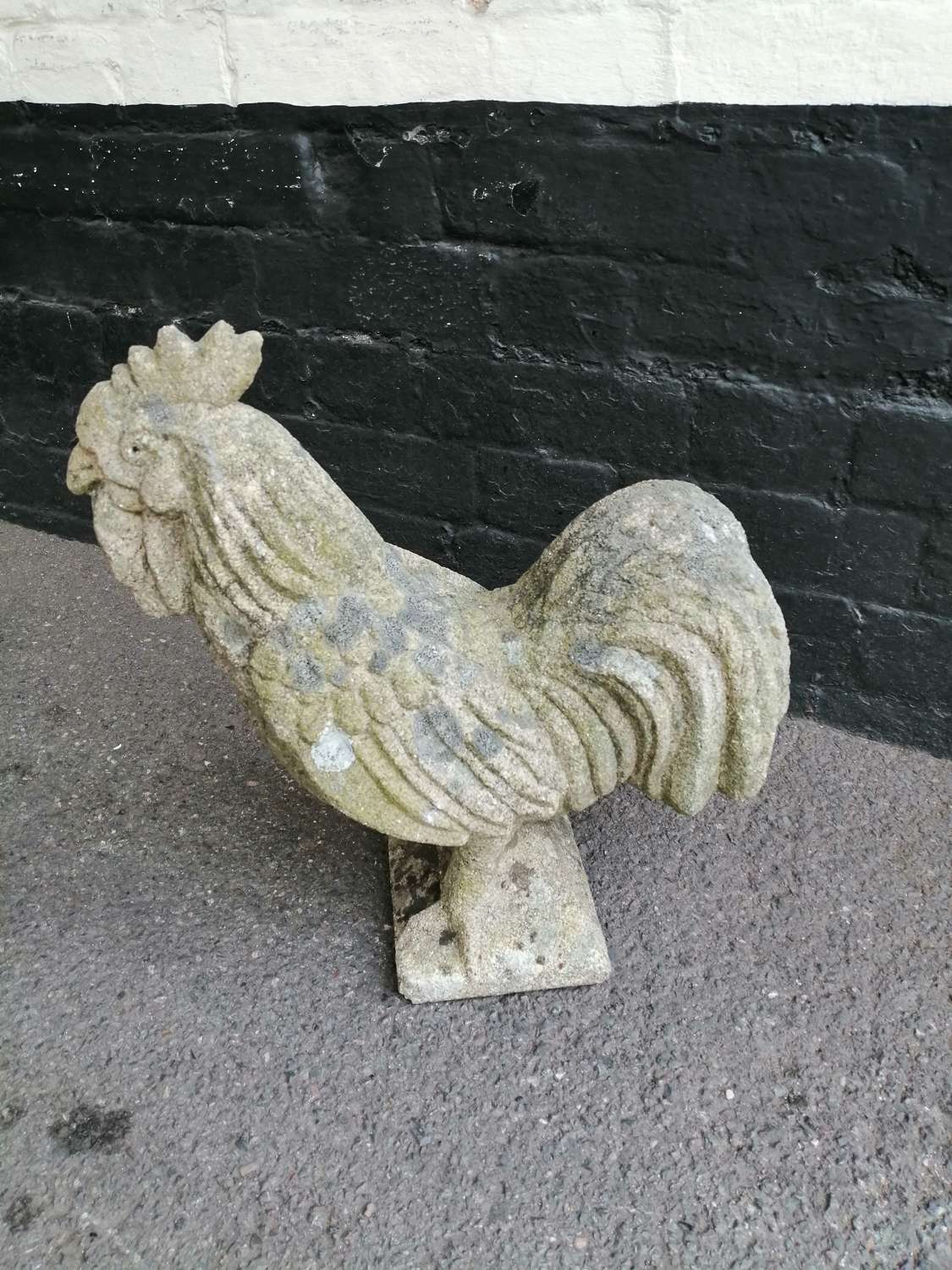 Statuary:  Carved stone model of a cockerel