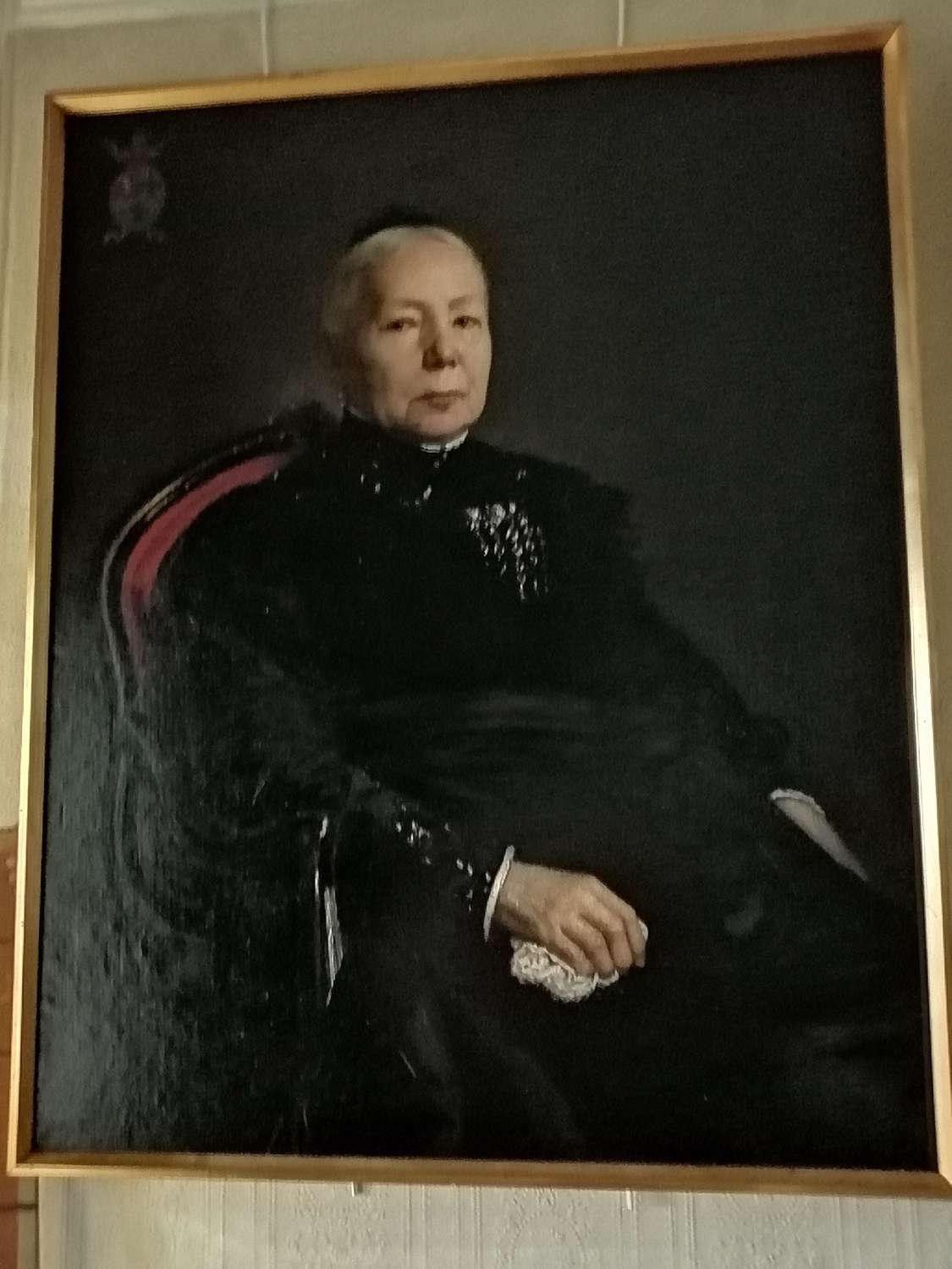 An oil on canvas of a Dutch aristocratic seated lady