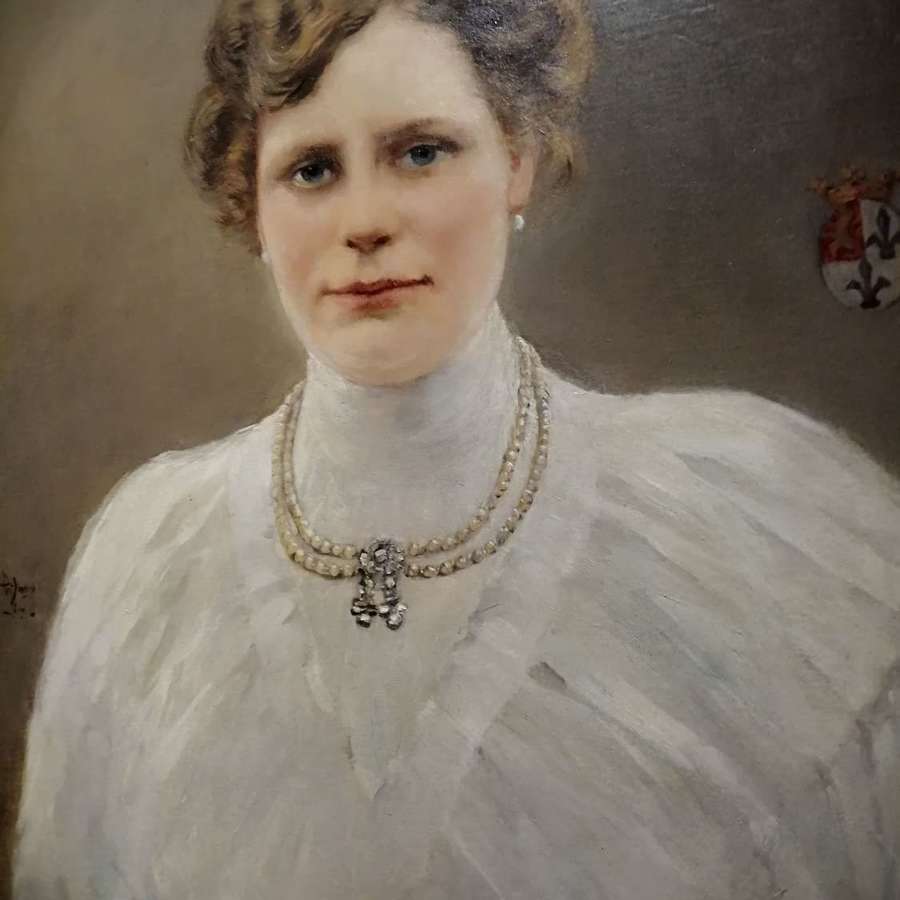 A late 19th century oil of an aristocratic Dutch lady