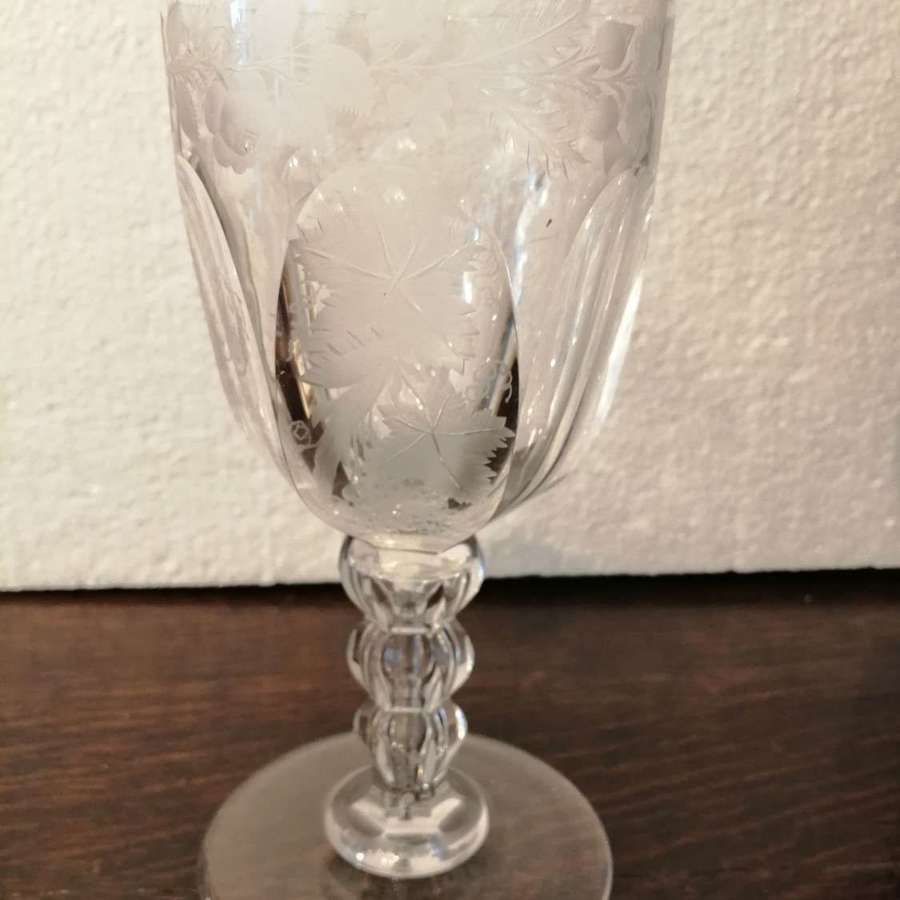 A superb heavy 19th century glass goblet