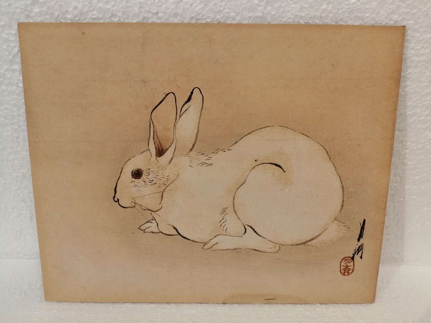 An original Ogata Gekko painting of a rabbit