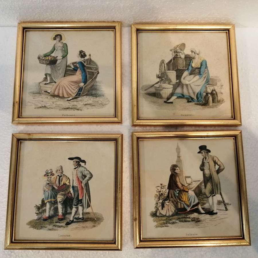 A group of 4 late 19th century prints of Swiss scenes