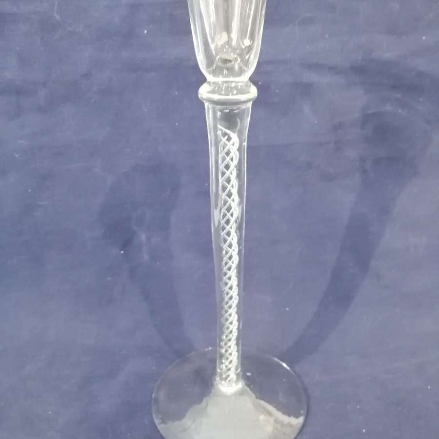 A 20th century tall air twist stem glass candlestick