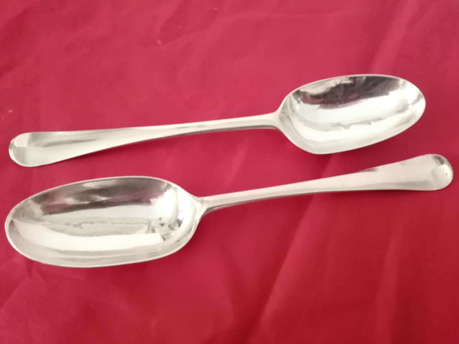 Pair of  Irish Dublin silver serving spoons
