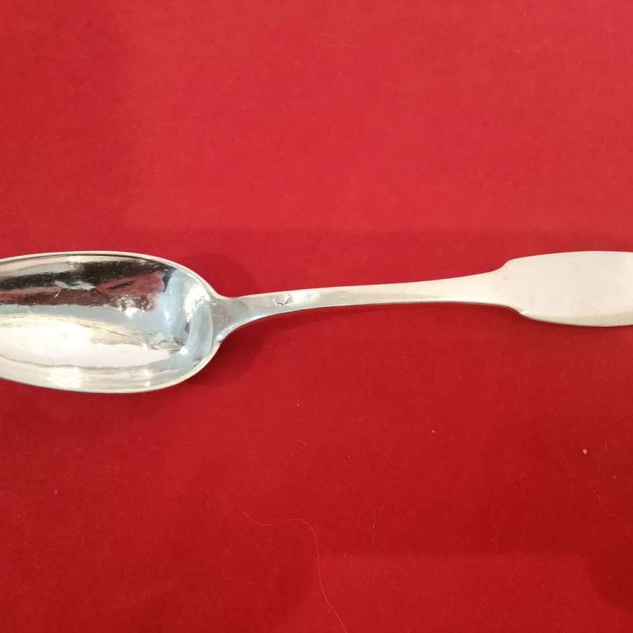 19th century silver serving spoon