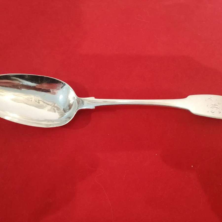 A good 19th century silver serving spoon