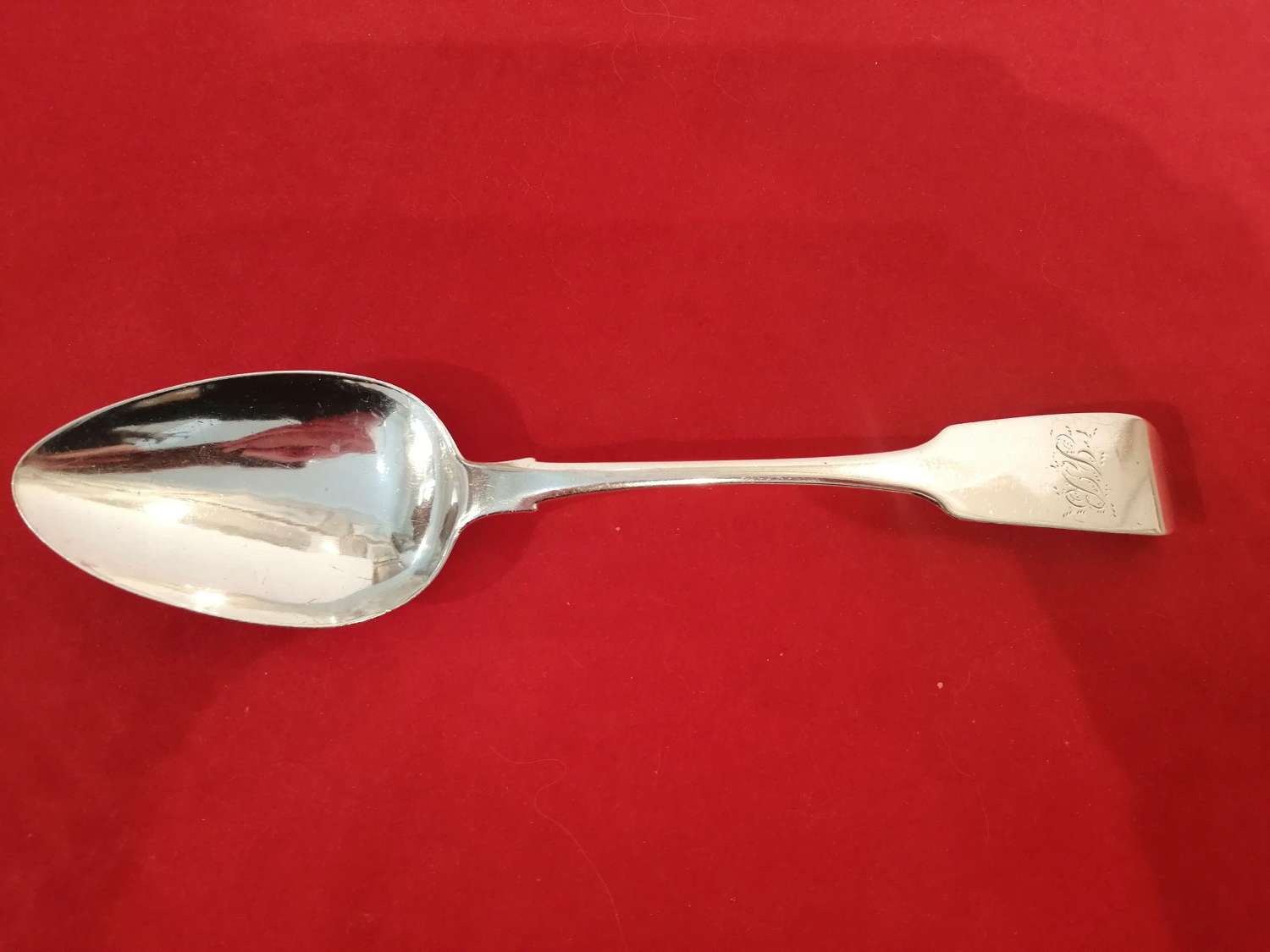A Georgian  Irish silver serving spoon