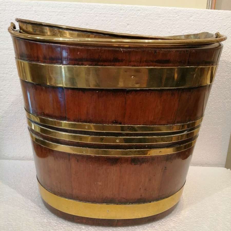 Georgian mahogany brass bound bucket