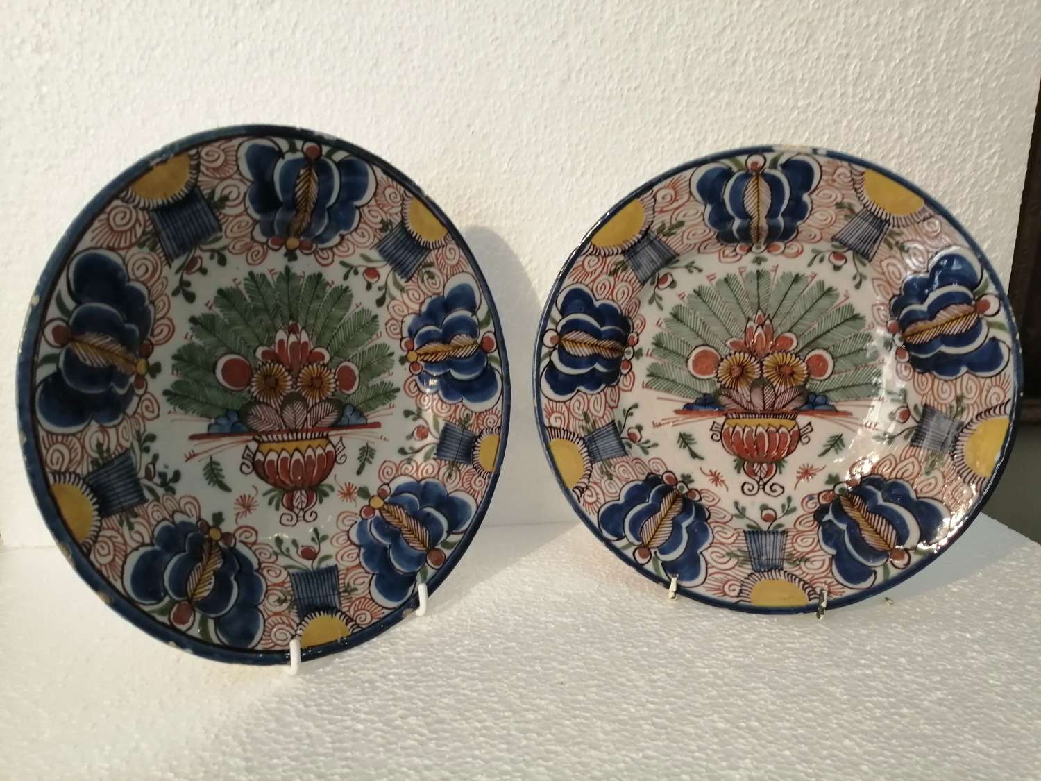 A pair of Dutch Faience plates
