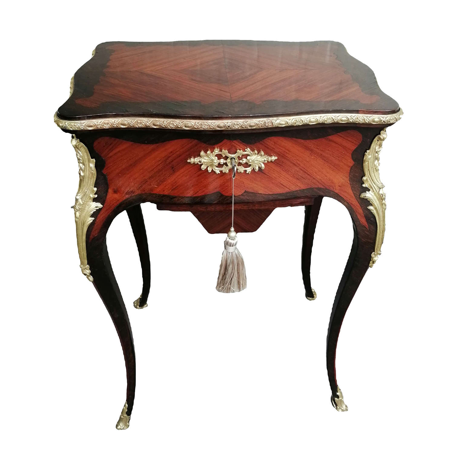 An outstanding quality 19th century French work/sewing table