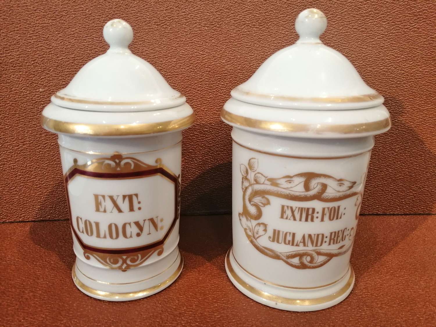 Two French apothecary Pharmacy jars