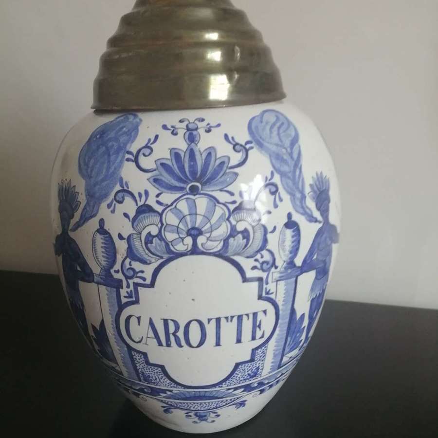 An unusual 19th century Dutch Delft tobacco jar