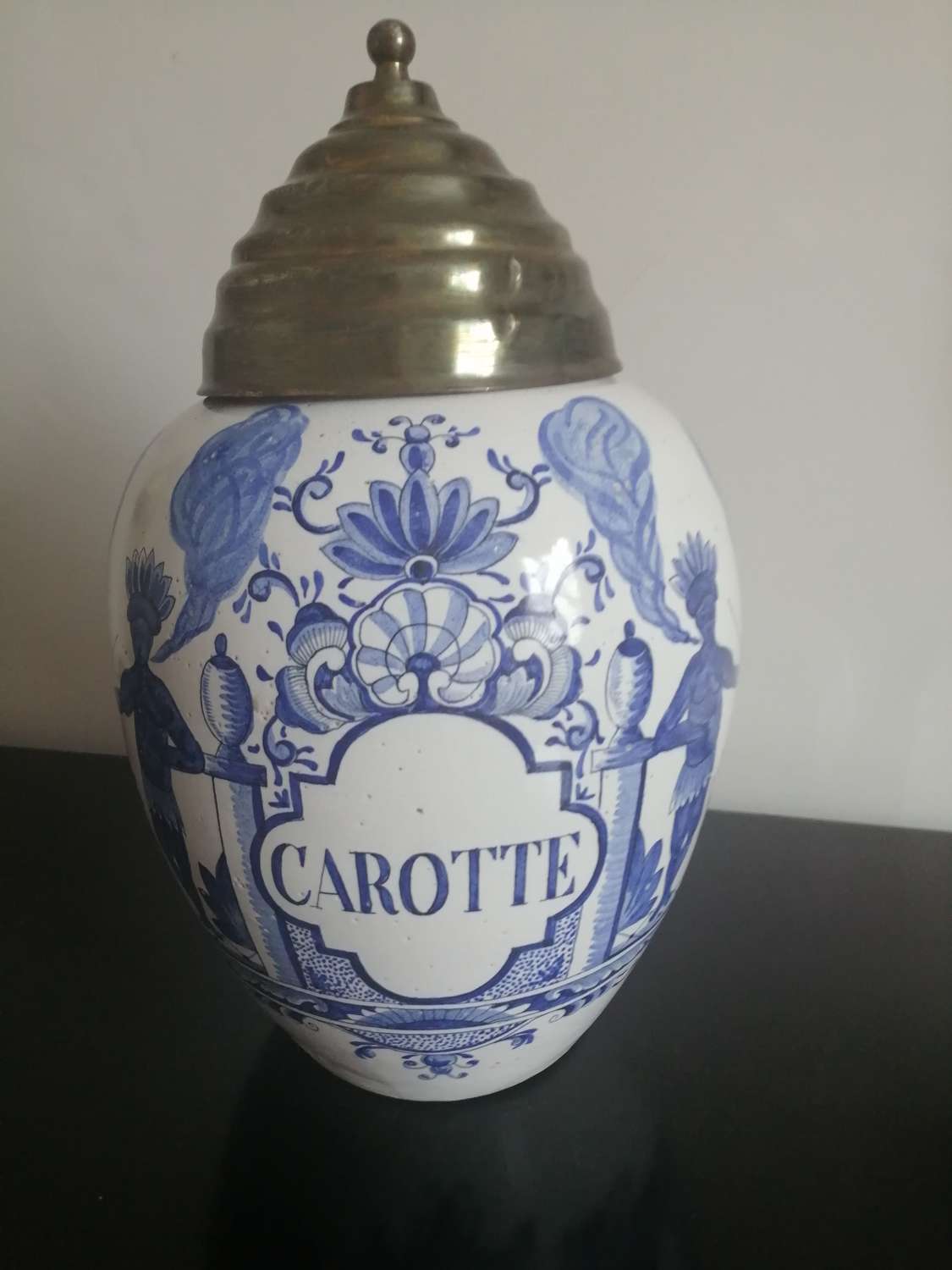 An unusual 19th century Dutch Delft tobacco jar
