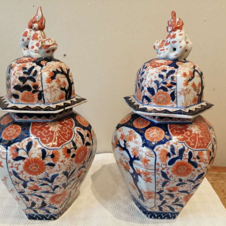 An excellent pair of 19th century Imari vases
