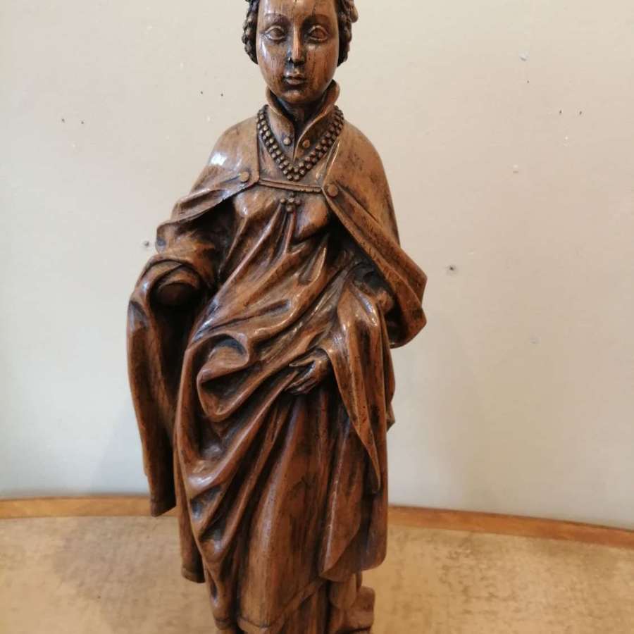 An attractive 19th century wooden figure of a bijin