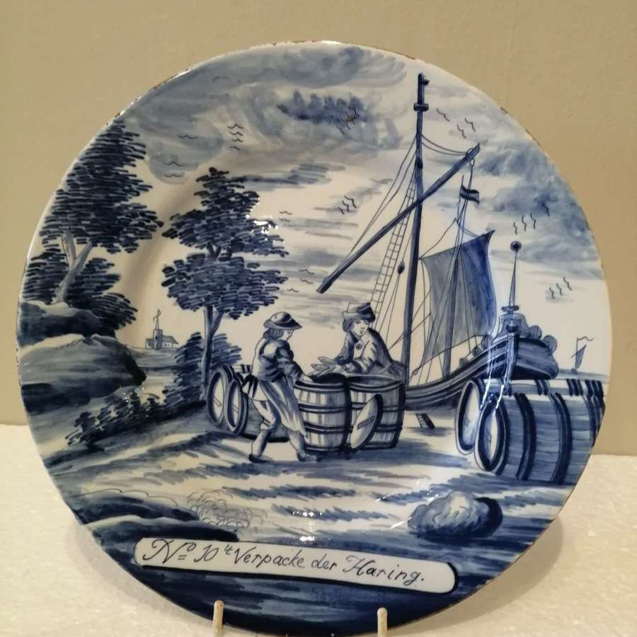 An 18th century Dutch Delft blue & white plate