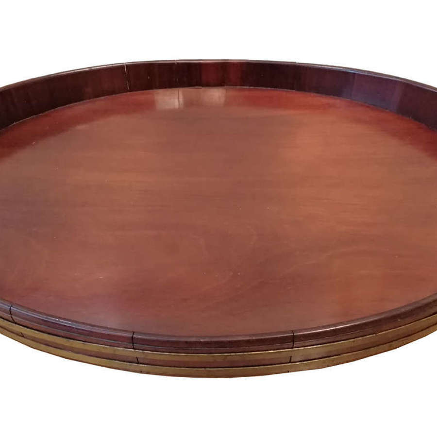 A 19th century Dutch oval mahogany tray